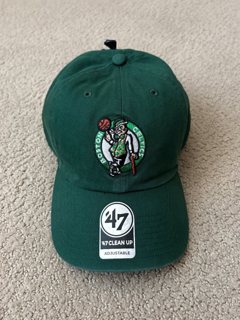 '47 Brand Boston Celtics Clean Up Dark Green Strapback Hat Cap NBA OSFM NWT